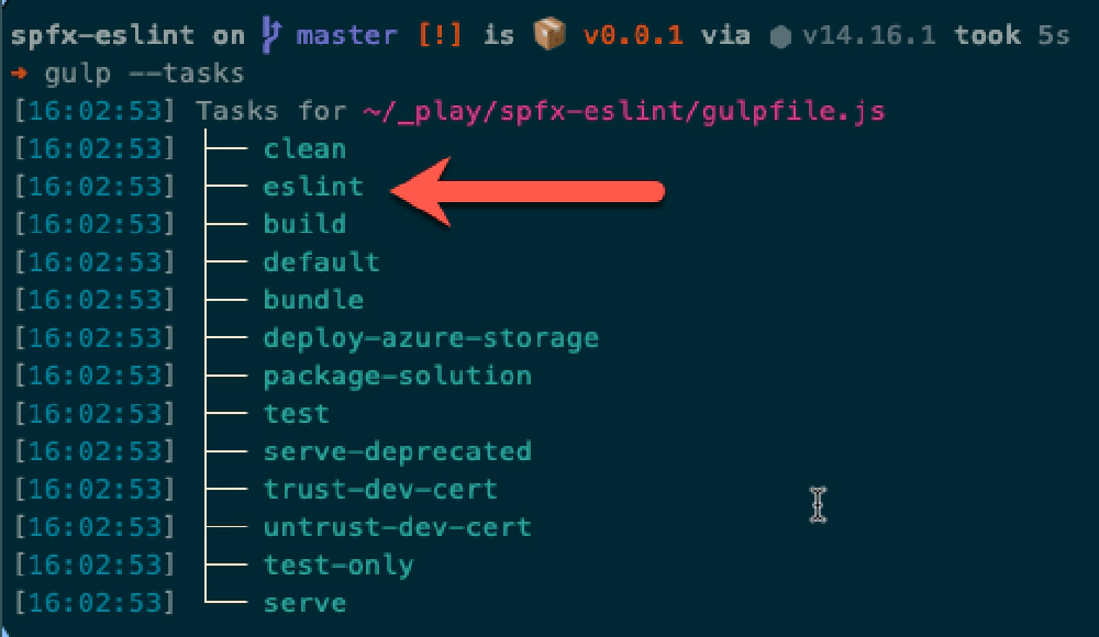 new ESLint gulp task new ESLint gulp task